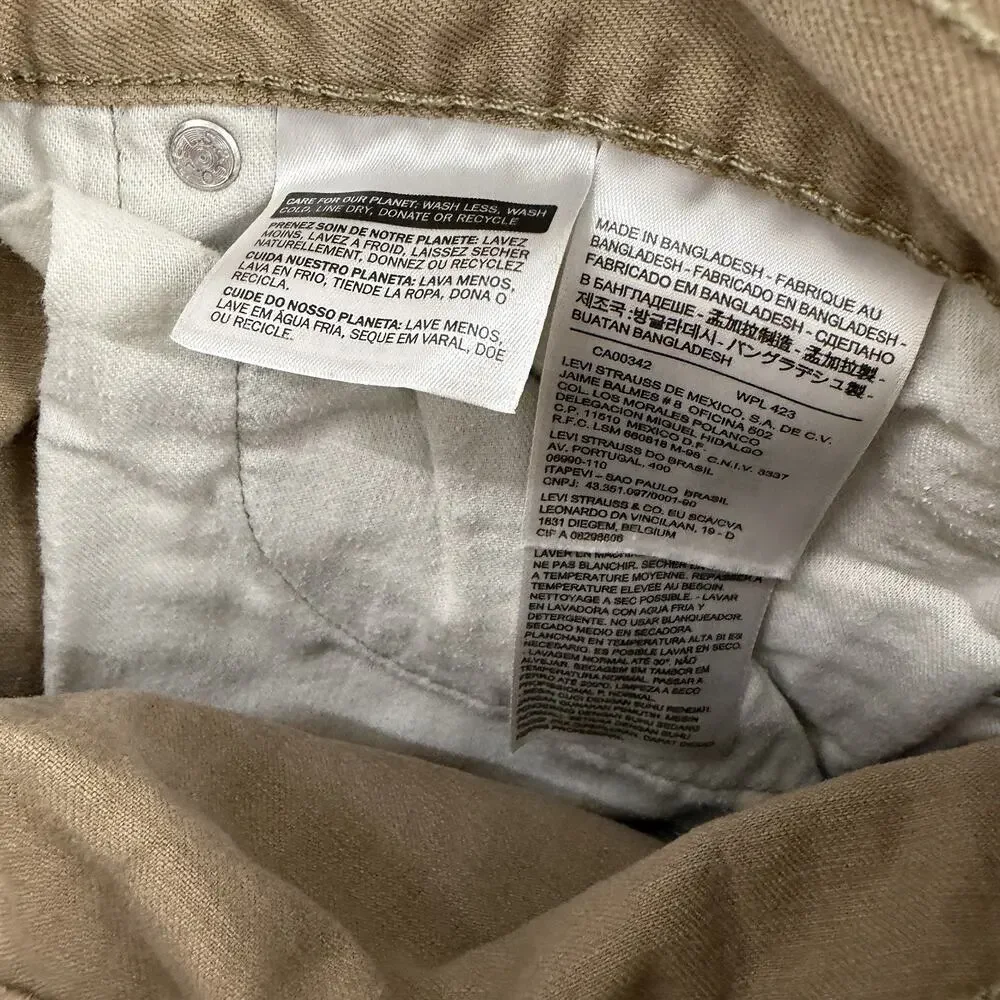 Levis 505 Regular Straight Fit Jeans Mens 36x32 (Fits 34x28) Khaki Brown Denim